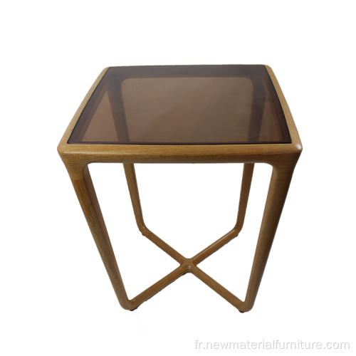 table à thé en bois avec verre